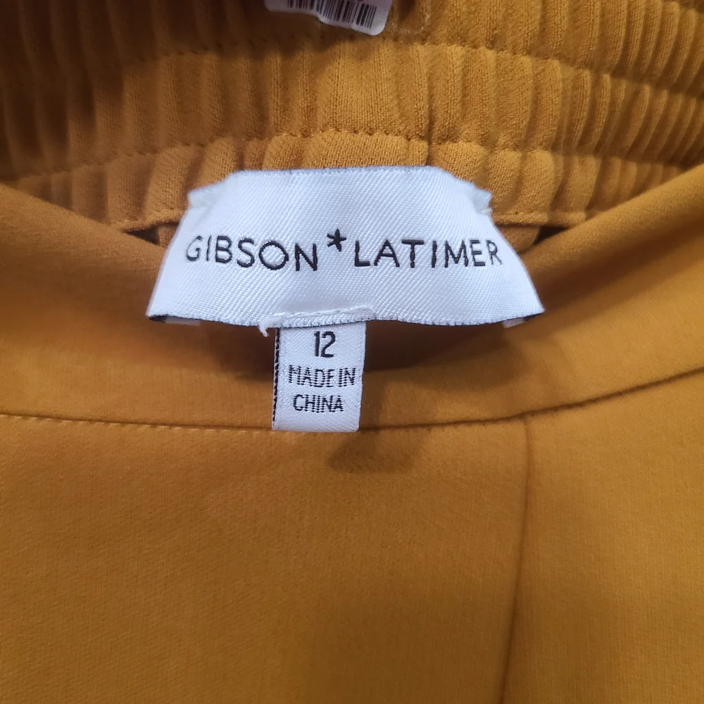gibson latimer womens wide Leg Mustard Pant Size 12 - Picture 2 of 6